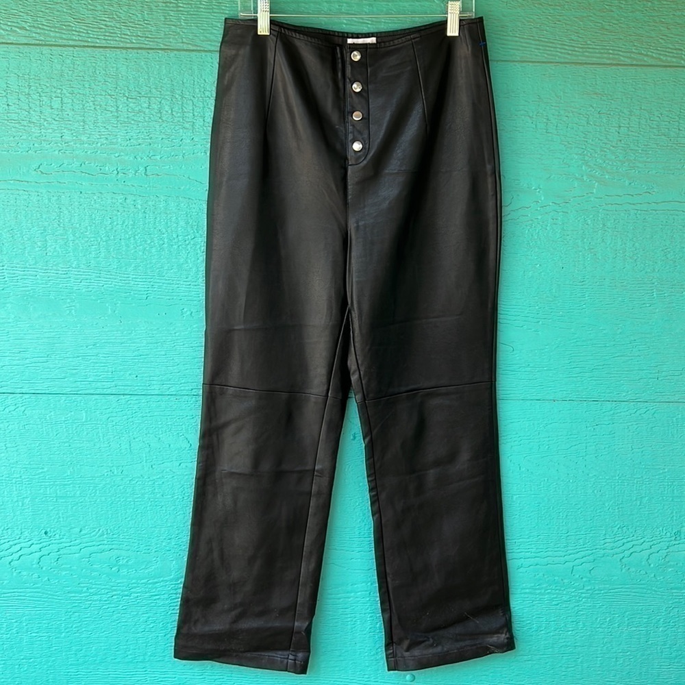 PRINCESS POLLY FAUX LEATHER TROUSERS HIGH WAIST SIZE 10